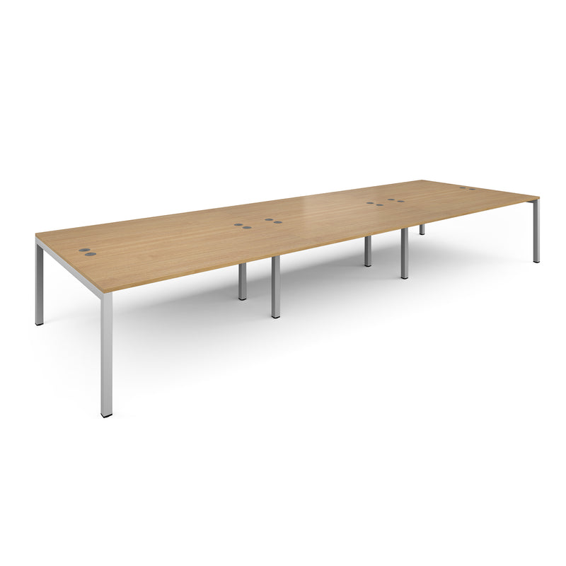 Connex Triple Back To Back Desks - Oak - NWOF