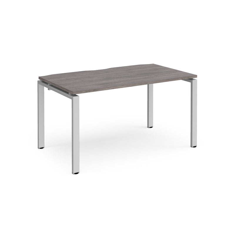 Adapt Single Desk 800mm Deep - Grey Oak - NWOF