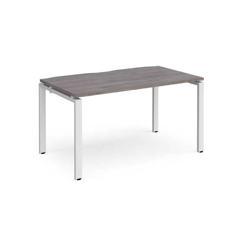 Adapt Single Desk 800mm Deep - Grey Oak - NWOF