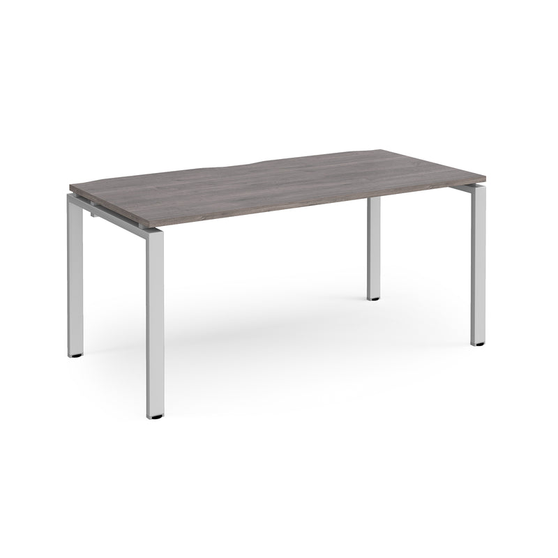 Adapt Single Desk 800mm Deep - Grey Oak - NWOF