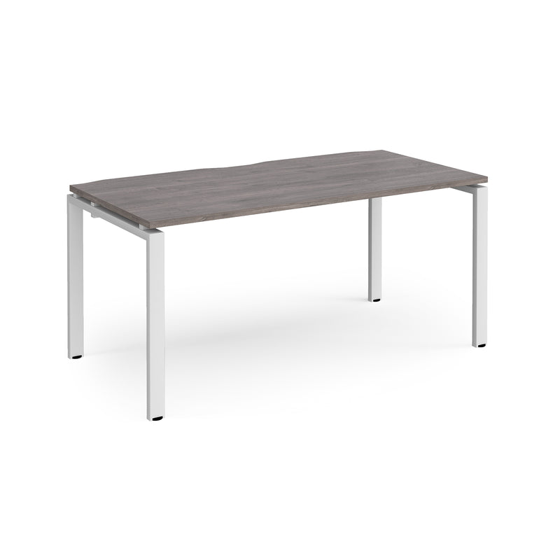 Adapt Single Desk 800mm Deep - Grey Oak - NWOF