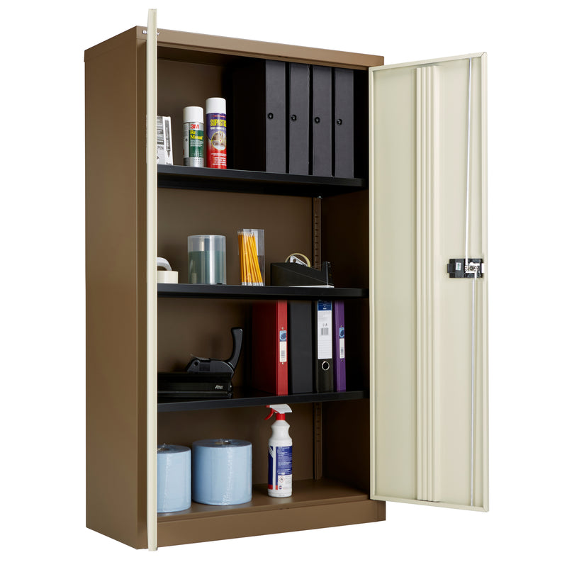 Bisley Steel Contract Cupboard - Coffee & Cream - NWOF