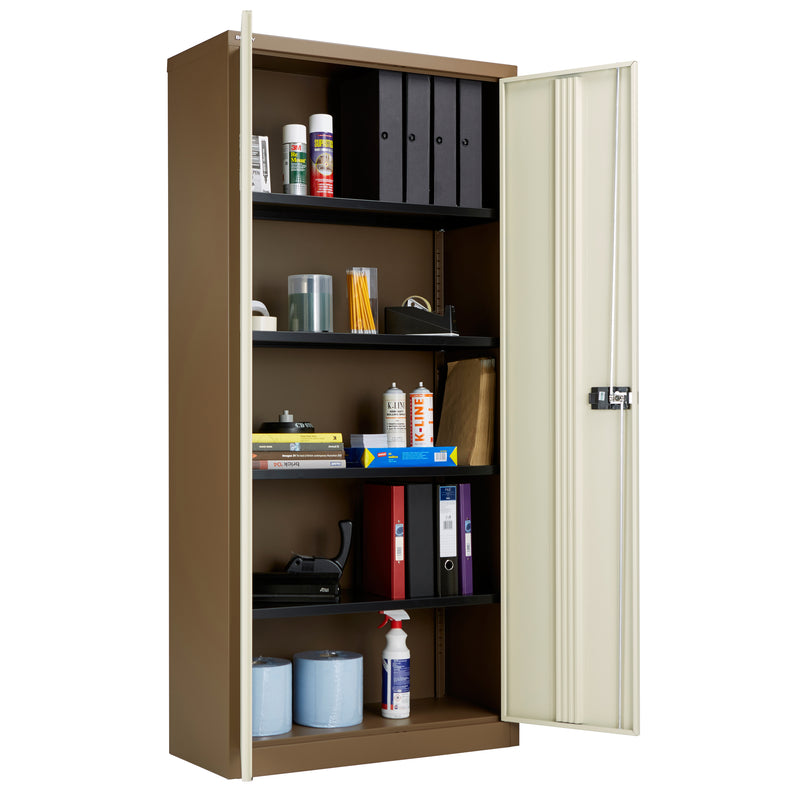 Bisley Steel Contract Cupboard - Coffee & Cream - NWOF