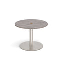 Eternal Circular Meeting Table With Central Circular Cut-Out - Grey Oak - NWOF
