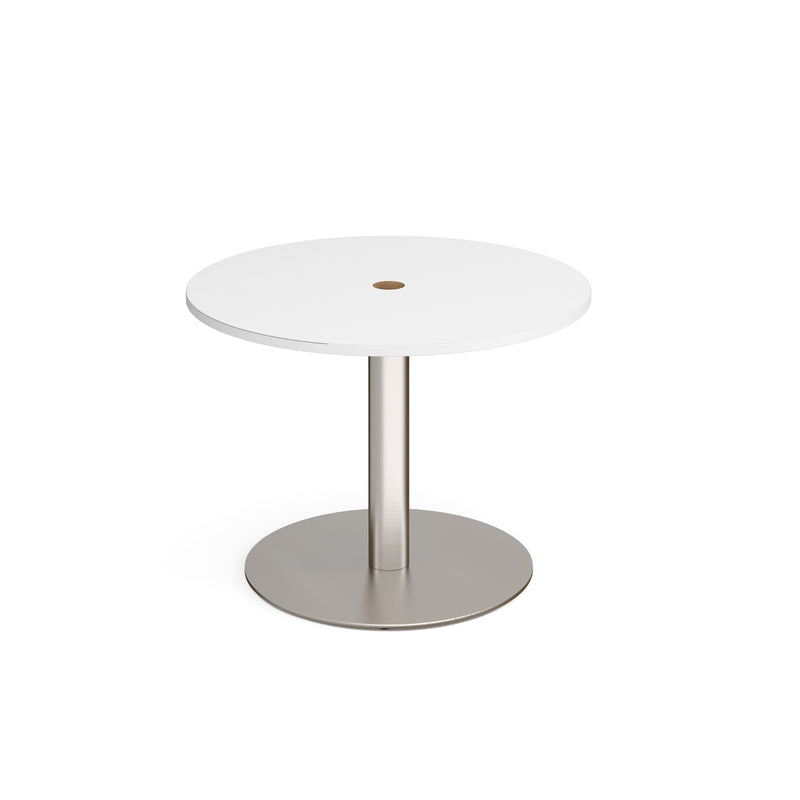 Eternal Circular Meeting Table With Central Circular Cut-Out - White - NWOF