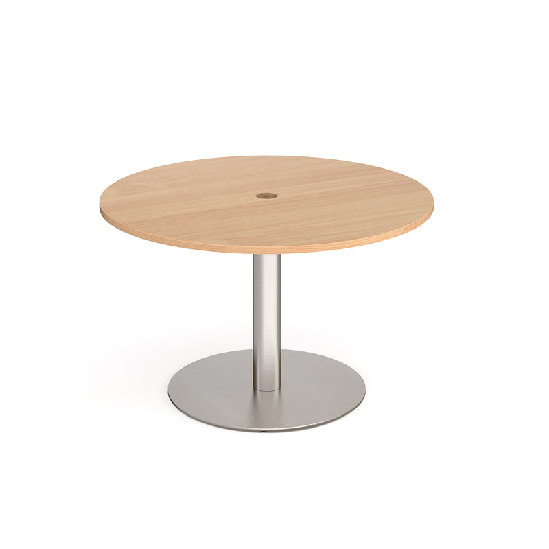 Eternal Circular Meeting Table With Central Circular Cut-Out - Beech - NWOF