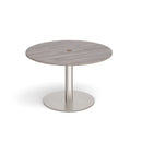 Eternal Circular Meeting Table With Central Circular Cut-Out - Grey Oak - NWOF