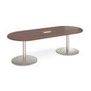 Eternal Radial End Boardroom Table With Central Cut-Out 2400mm x 1000mm - Walnut - NWOF