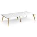 Fuze Rectangular Boardroom Table With 2 Cut-Outs - White - NWOF