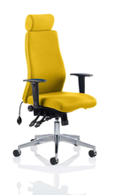 Onyx Ergo Posture Chair Bespoke Fabric With Headrest & Arms - NWOF