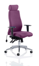 Onyx Ergo Posture Chair Bespoke Fabric With Headrest & Arms - NWOF
