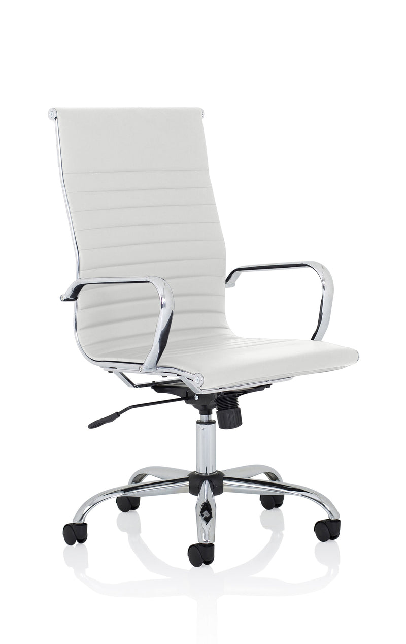 Nola High Back White Bonded Leather Executive Chair - NWOF