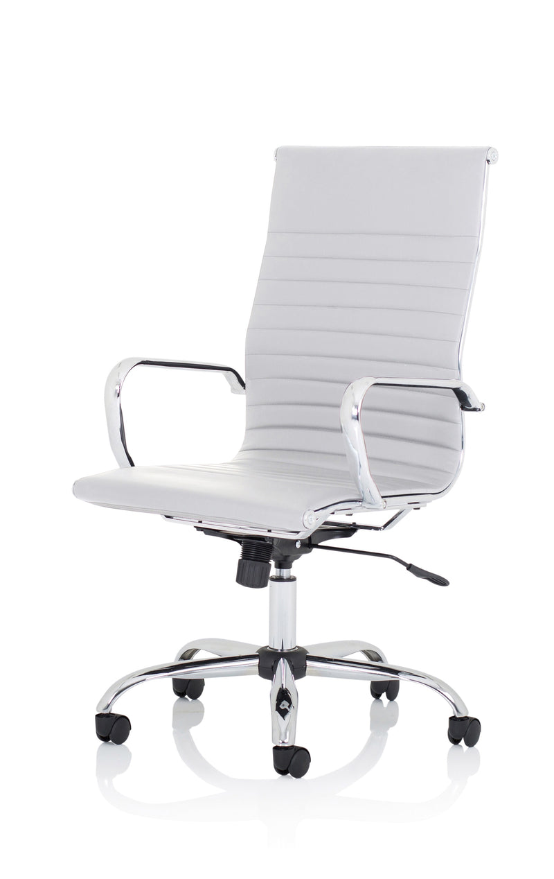 Nola High Back White Bonded Leather Executive Chair - NWOF