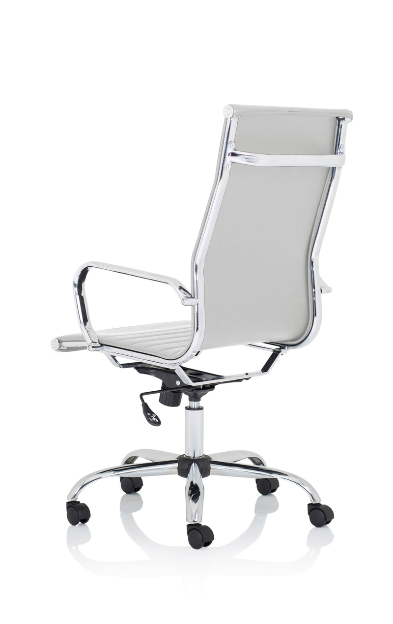 Nola High Back White Bonded Leather Executive Chair - NWOF