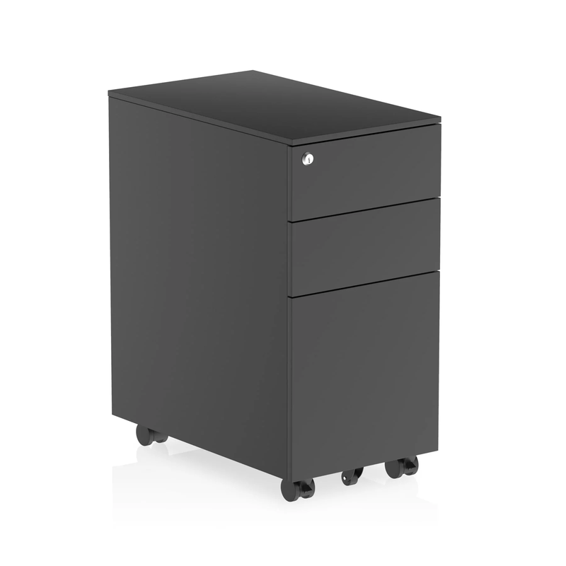 Impulse Steel Slimline Mobile Pedestal - Black - NWOF