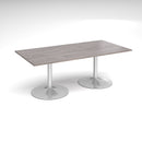 Trumpet Base Rectangular Boardroom Table - Grey Oak - NWOF