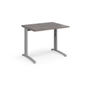 TR10 Height Settable Straight Desk - Grey Oak - NWOF
