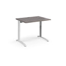 TR10 Height Settable Straight Desk - Grey Oak - NWOF