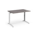 TR10 Height Settable Straight Desk - Grey Oak - NWOF