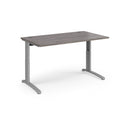 TR10 Height Settable Straight Desk - Grey Oak - NWOF