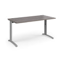 TR10 Height Settable Straight Desk - Grey Oak - NWOF