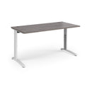 TR10 Height Settable Straight Desk - Grey Oak - NWOF