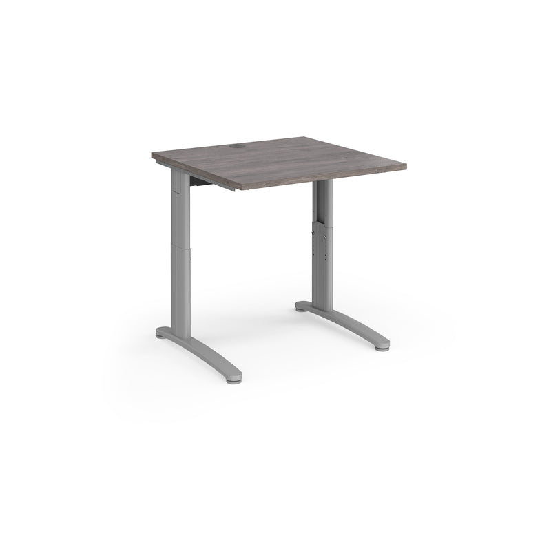 TR10 Height Settable Straight Desk - Grey Oak - NWOF