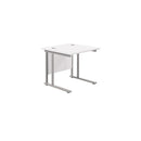 TC Office Twin Upright 800mm Deep Rectangular Desk - White - NWOF
