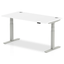 Air 800mm Deep Height Adjustable Desk With Cable Ports - White - NWOF