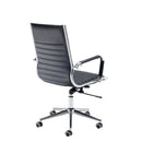 Bari Medium Back Executive Chair - Black Faux Leather - NWOF