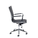 Bari Medium Back Executive Chair - Black Faux Leather - NWOF