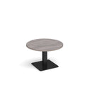 Brescia Circular Coffee Table With Flat Square Base 800mm - Grey Oak - NWOF