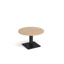 Brescia Circular Coffee Table With Flat Square Base 800mm - Kendal Oak - NWOF