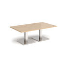 Brescia Rectangular Coffee Table With Flat Square Base - Kendal Oak - NWOF