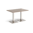 Brescia Rectangular Dining Table With Flat Square Base - Barcelona Walnut - NWOF