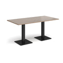 Brescia Rectangular Dining Table With Flat Square Base - Barcelona Walnut - NWOF
