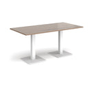 Brescia Rectangular Dining Table With Flat Square Base - Barcelona Walnut - NWOF