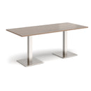 Brescia Rectangular Dining Table With Flat Square Base - Barcelona Walnut - NWOF