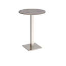 Brescia Circular Poseur Table With Flat Square Base 800mm - Grey Oak - NWOF
