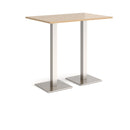 Brescia Rectangular Poseur Table With Flat Square Base - Kendal Oak - NWOF