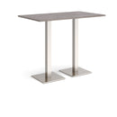Brescia Rectangular Poseur Table With Flat Square Base - Grey Oak - NWOF