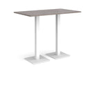 Brescia Rectangular Poseur Table With Flat Square Base - Grey Oak - NWOF