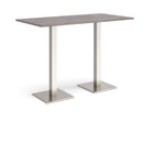 Brescia Rectangular Poseur Table With Flat Square Base - Grey Oak - NWOF