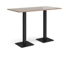 Brescia Rectangular Poseur Table With Flat Square Base - Barcelona Walnut - NWOF