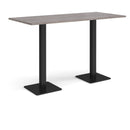 Brescia Rectangular Poseur Table With Flat Square Base - Grey Oak - NWOF