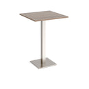Brescia Square Poseur Table With Flat Square Base 800mm - Barcelona Walnut - NWOF