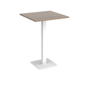 Brescia Square Poseur Table With Flat Square Base 800mm - Barcelona Walnut - NWOF