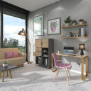 Cairo Straight Desk With Sleigh Frame Legs - Kendal Oak - NWOF