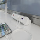 Chroma Clip-On Power Module 2 x UK Sockets & 2 x RJ45 Sockets - NWOF