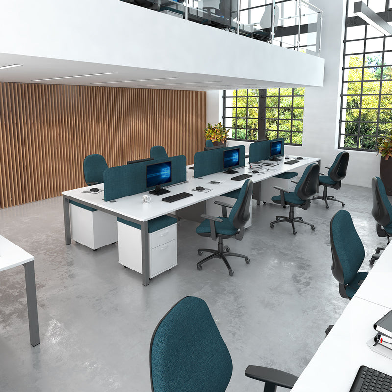 Connex Back To Back Desks - Grey Oak - NWOF